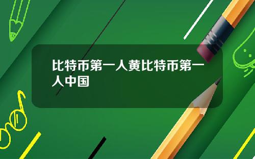 比特币第一人黄比特币第一人中国