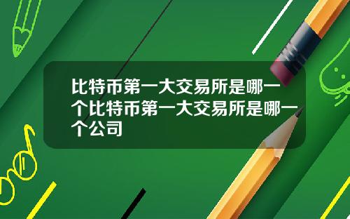 比特币第一大交易所是哪一个比特币第一大交易所是哪一个公司
