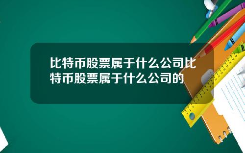 比特币股票属于什么公司比特币股票属于什么公司的