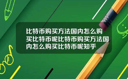 比特币购买方法国内怎么购买比特币呢比特币购买方法国内怎么购买比特币呢知乎