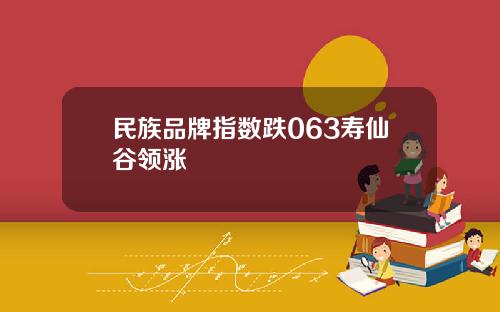 民族品牌指数跌063寿仙谷领涨