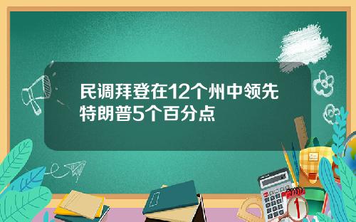民调拜登在12个州中领先特朗普5个百分点