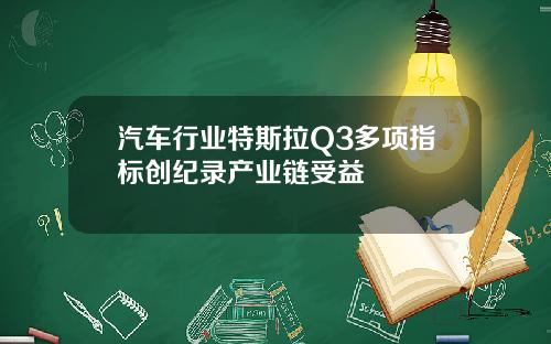 汽车行业特斯拉Q3多项指标创纪录产业链受益