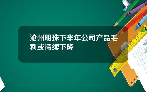 沧州明珠下半年公司产品毛利或持续下降