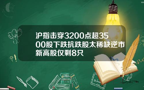 沪指击穿3200点超3500股下跌抗跌股太稀缺逆市新高股仅剩8只
