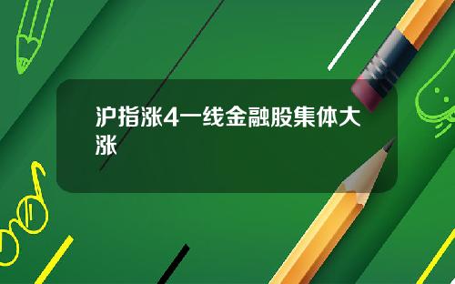 沪指涨4一线金融股集体大涨