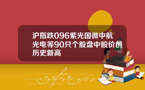沪指跌096紫光国微中航光电等90只个股盘中股价创历史新高