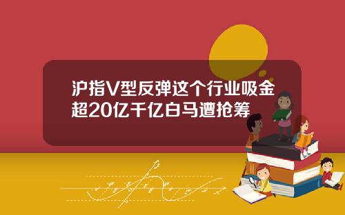 沪指V型反弹这个行业吸金超20亿千亿白马遭抢筹