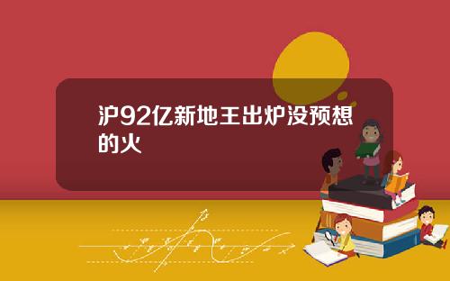 沪92亿新地王出炉没预想的火