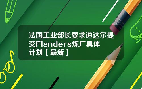 法国工业部长要求道达尔提交Flanders炼厂具体计划【最新】