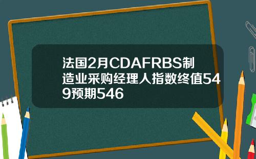法国2月CDAFRBS制造业采购经理人指数终值549预期546