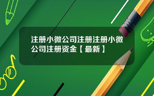 注册小微公司注册注册小微公司注册资金【最新】