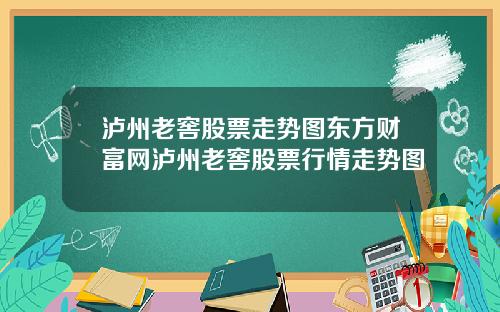 泸州老窖股票走势图东方财富网泸州老窖股票行情走势图