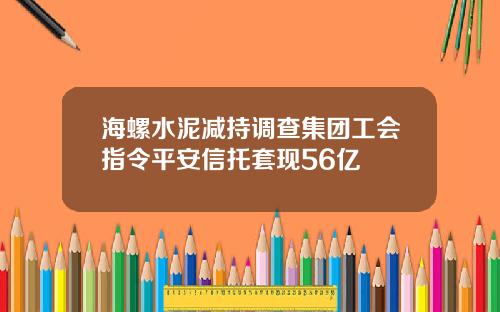 海螺水泥减持调查集团工会指令平安信托套现56亿