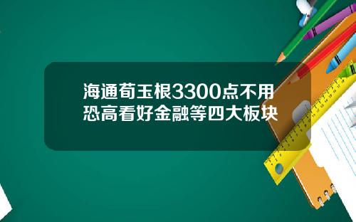 海通荀玉根3300点不用恐高看好金融等四大板块