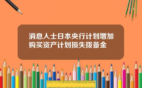 消息人士日本央行计划增加购买资产计划损失拨备金