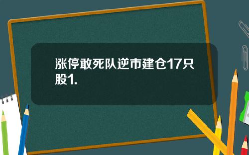 涨停敢死队逆市建仓17只股1.