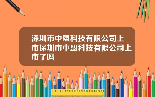 深圳市中盟科技有限公司上市深圳市中盟科技有限公司上市了吗