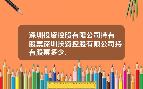 深圳投资控股有限公司持有股票深圳投资控股有限公司持有股票多少.