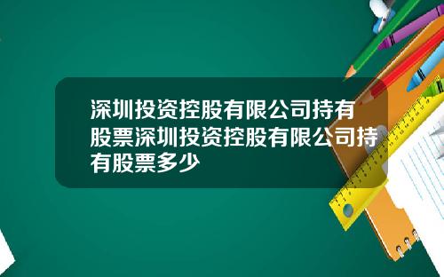深圳投资控股有限公司持有股票深圳投资控股有限公司持有股票多少