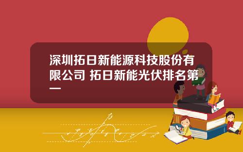 深圳拓日新能源科技股份有限公司 拓日新能光伏排名第一