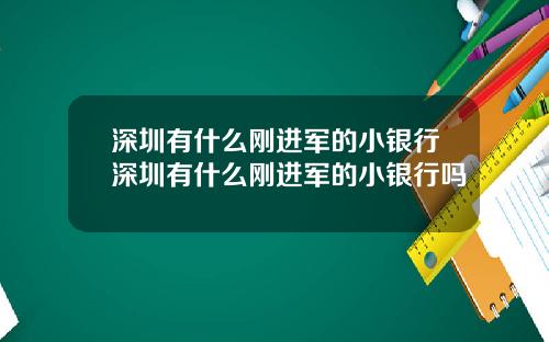 深圳有什么刚进军的小银行深圳有什么刚进军的小银行吗