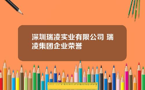 深圳瑞凌实业有限公司 瑞凌集团企业荣誉