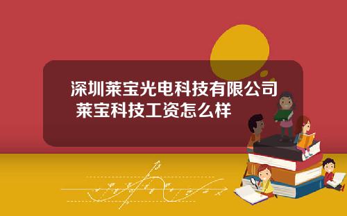 深圳莱宝光电科技有限公司 莱宝科技工资怎么样