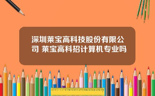 深圳莱宝高科技股份有限公司 莱宝高科招计算机专业吗