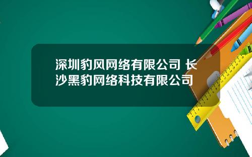 深圳豹风网络有限公司 长沙黑豹网络科技有限公司