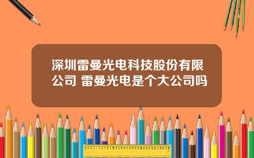 深圳雷曼光电科技股份有限公司 雷曼光电是个大公司吗