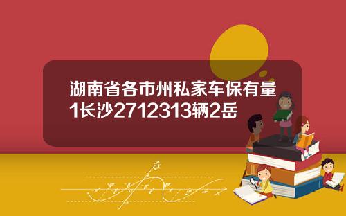 湖南省各市州私家车保有量1长沙2712313辆2岳