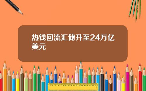 热钱回流汇储升至24万亿美元