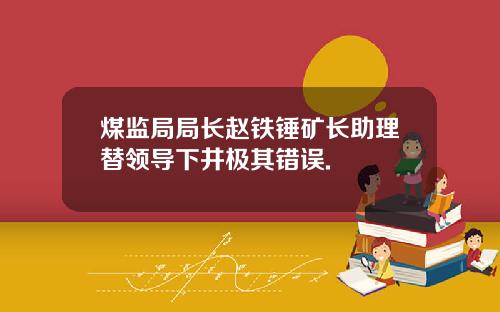 煤监局局长赵铁锤矿长助理替领导下井极其错误.