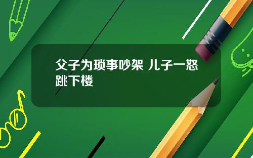 父子为琐事吵架 儿子一怒跳下楼