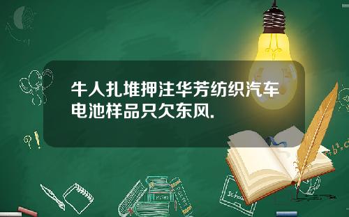 牛人扎堆押注华芳纺织汽车电池样品只欠东风.