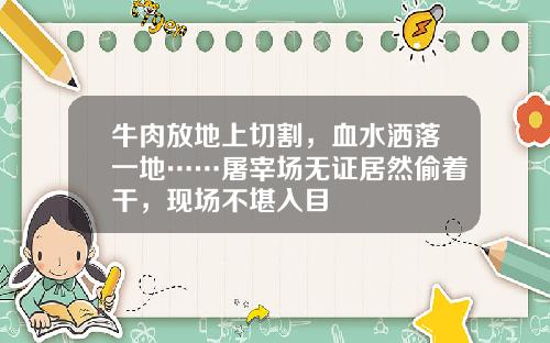 牛肉放地上切割，血水洒落一地……屠宰场无证居然偷着干，现场不堪入目
