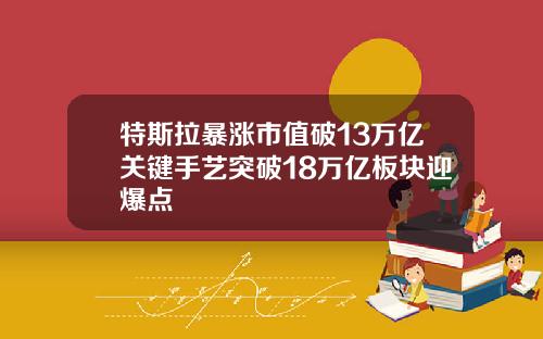 特斯拉暴涨市值破13万亿关键手艺突破18万亿板块迎爆点