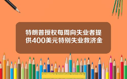 特朗普授权每周向失业者提供400美元特别失业救济金