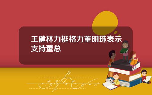 王健林力挺格力董明珠表示支持董总