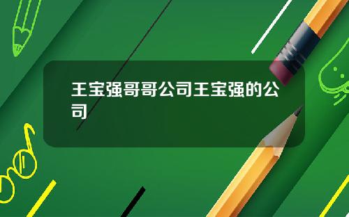 王宝强哥哥公司王宝强的公司