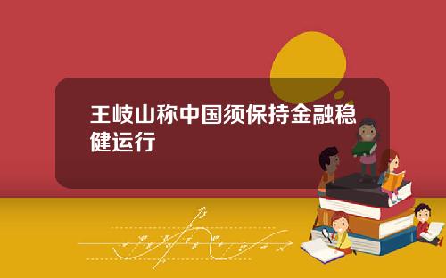 王岐山称中国须保持金融稳健运行