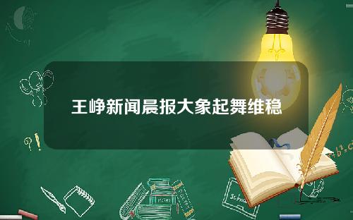 王峥新闻晨报大象起舞维稳