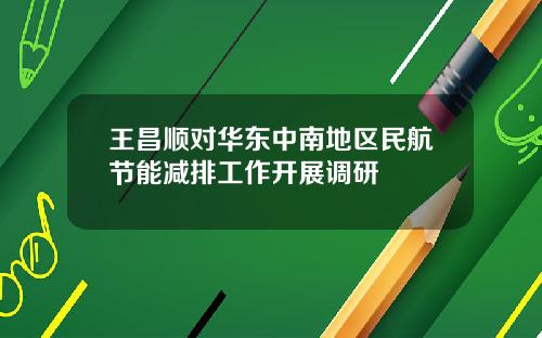 王昌顺对华东中南地区民航节能减排工作开展调研