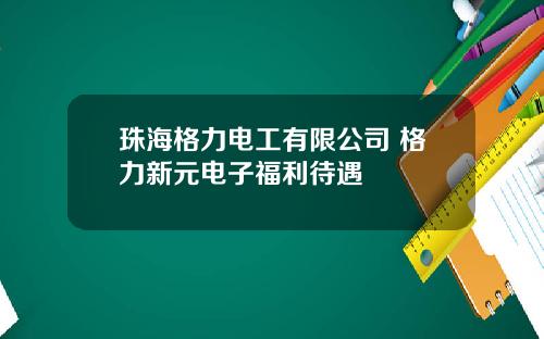 珠海格力电工有限公司 格力新元电子福利待遇