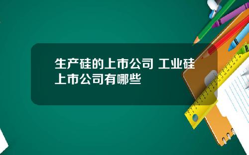 生产硅的上市公司 工业硅上市公司有哪些