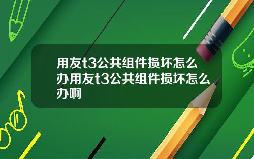 用友t3公共组件损坏怎么办用友t3公共组件损坏怎么办啊