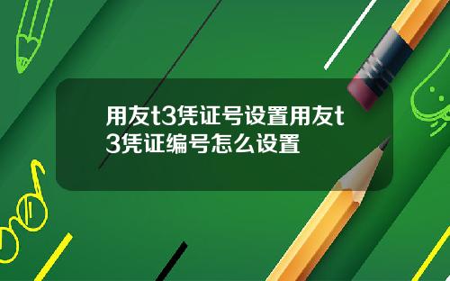 用友t3凭证号设置用友t3凭证编号怎么设置