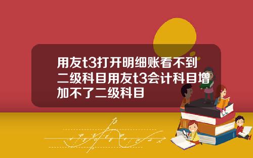 用友t3打开明细账看不到二级科目用友t3会计科目增加不了二级科目
