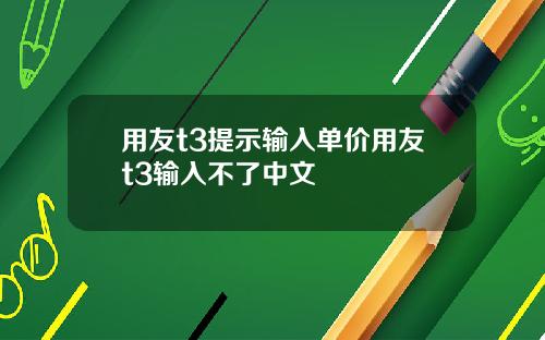 用友t3提示输入单价用友t3输入不了中文